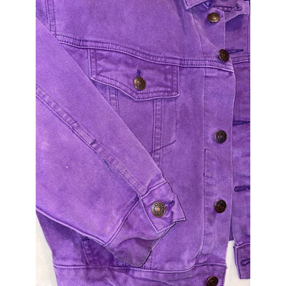 VINTAGE 80s JORDACHE GRAPE DENIM Trucker Boxy Size M Rare - Picture 4 of 7